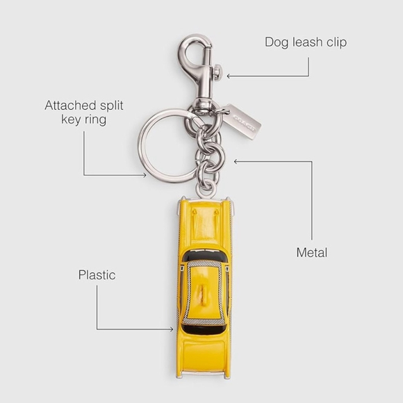 Coach Yellow Taxi Cab Keyring Bag Charm Accessory NEW with tags - Picture 3 of 5